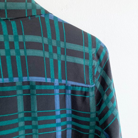 Equipment Women's Adalyn 100% Silk Shirt Blouse Black Ink Multi Camp V Collar S - Picture 8 of 14